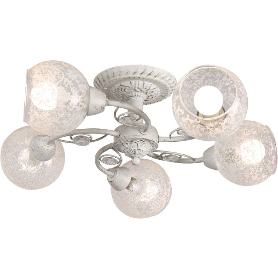 Потолочная люстра Arte Lamp Cristy A5028PL-5WH белый, диаметр 50 см