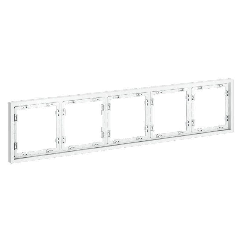 Рамка пластиковая Voltum S70 на 5 постов, белый матовый пластик Soft touch VLS100502