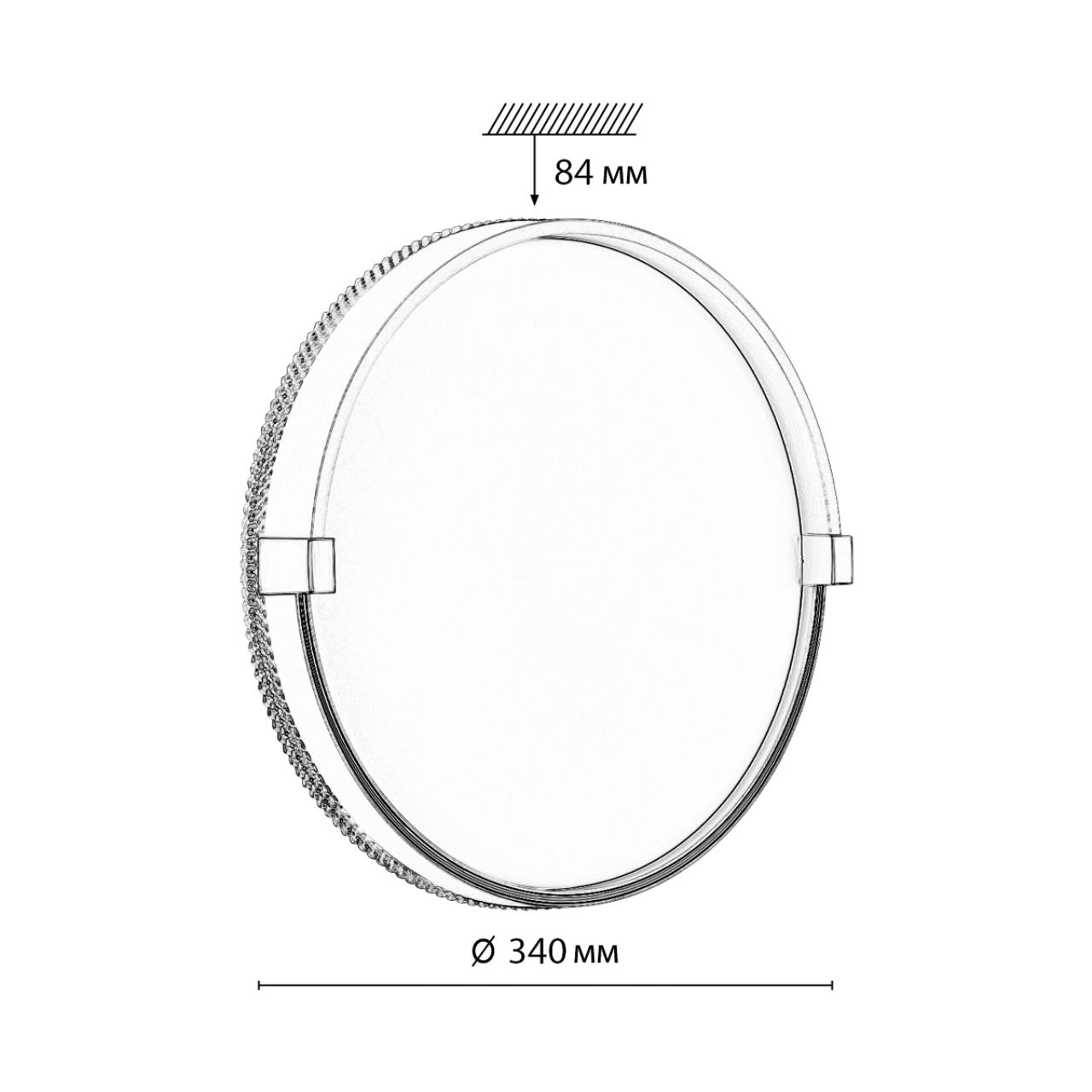 Cветильник 34*8,4 см, LED 30W, 4000 К, IP43, белый/золотой, пластик Sonex Olidi White, 7646/CL