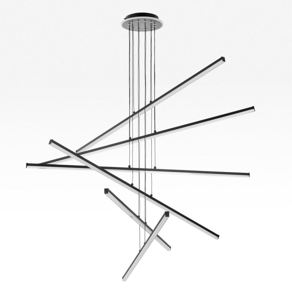 Люстра подвесная 120*21-130 см, LED 200W, 3000-5500K, 18000Lm, 27 м2 Citilux Trent CL203761  с пультом черный матовый