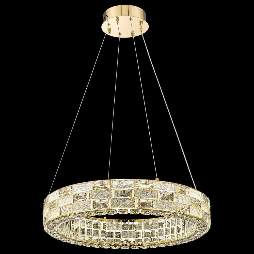 Подвесная люстра 60 см, 60W, 3000-6000K, Wertmark Elaine WE469.06.303, золото