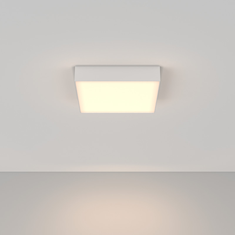 Накладной светильник 30*30*6 см, LED, 36W, 3000К, Maytoni Technical Zon C032CL-36W3K-SQ-W белый
