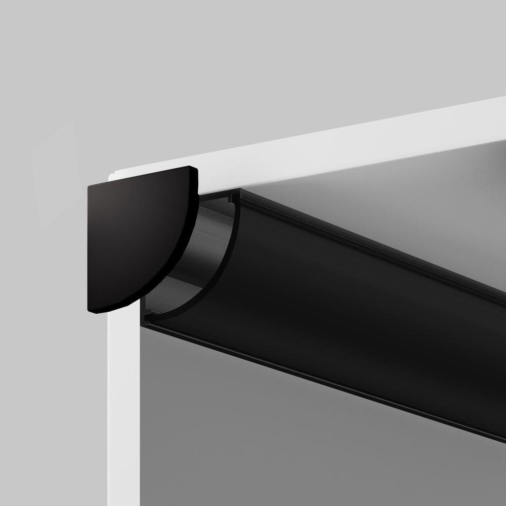 Комплект заглушек (для профиля 16×16) 2 шт., ALM-1616R-B-EC 642029, 1*2*2 см, Maytoni Led Strip 642029, Черный