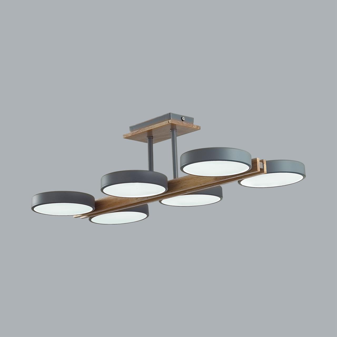 Потолочный светильник 33*65*17 см, 1*LED*108W 3000-4000-6000K Lumion Plato 8031/108CL серый, дерево