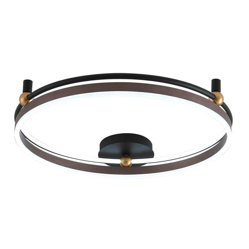 Светильник потолочный 68*10 см, LED*72W 3000-6300K Черный/Кофейный/Золото Crystal Lux FERNANDO PL72W LED COFFEE/BLACK