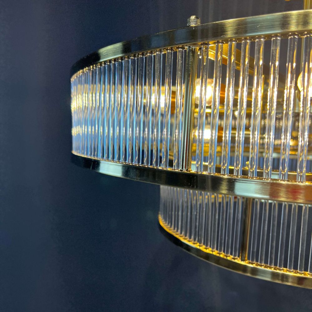 Люстра на штанге RH Marais Round Chandelier D80 80*80*30 см, 12*E14*40W, ImperiumLoft 40.2668, Латунь