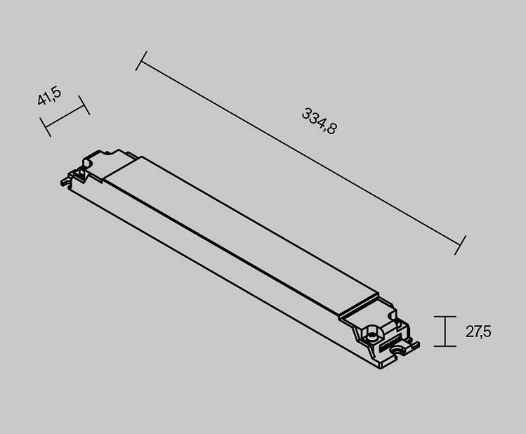 Блок питания (Источник напряжения)24В Dali DT6 240Вт IP 20, Maytoni 725010  27.5x41.5x334.8, Серебро