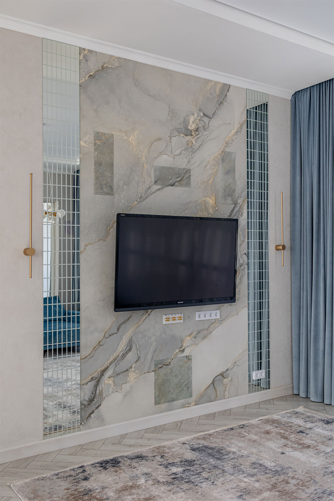 Бра 80 см, 16W, 4000K, Kink Light 08423-80,33(4000K), матовое золото