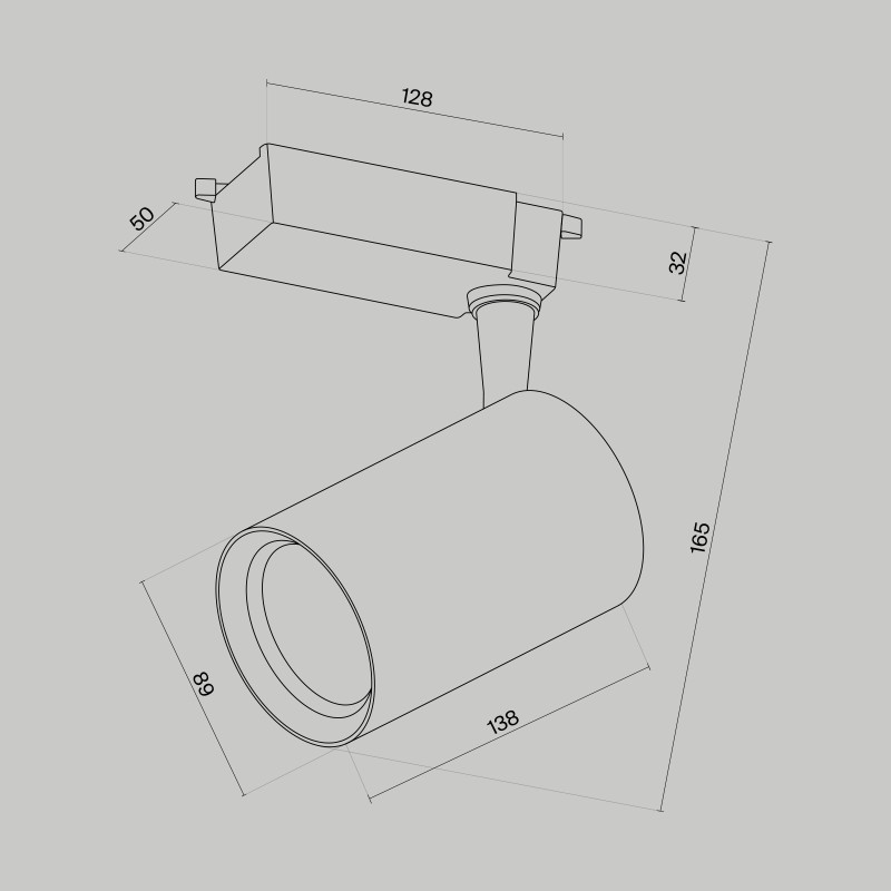 Светильник 9 см, 15W, 3000K, Maytoni Technical TR003-1-15W3K-W-W, белый