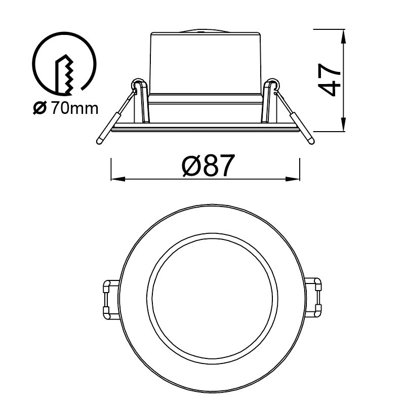 Светильник встраиваемый 8,7*4,7 см, вр 7 см, *LED*6,5W, 2700-4000K, Mantra Yucatan MAN8848, белый