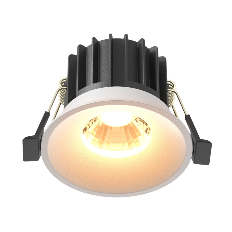Встраиваемый светильник 8 см, 12W, 2700K, Maytoni Round DL058-12W2.7K-W, белый