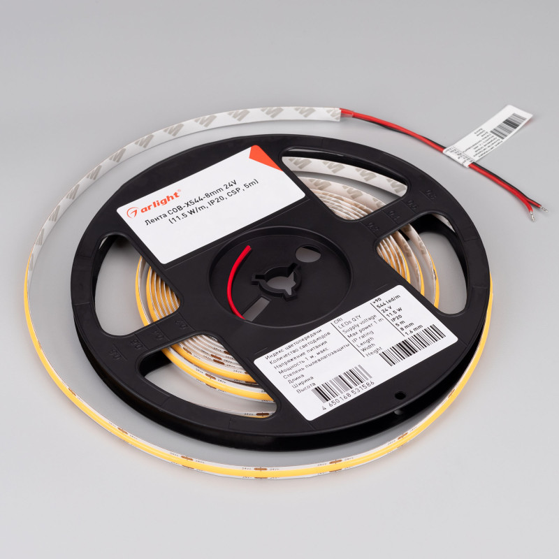 Лента COB-X544-8mm 24V Warm3000 (11.5 W/m, IP20, CSP, 5m), Arlight 031900(2). Цена указана за 5 метров. Продается кратно 5 метрам.