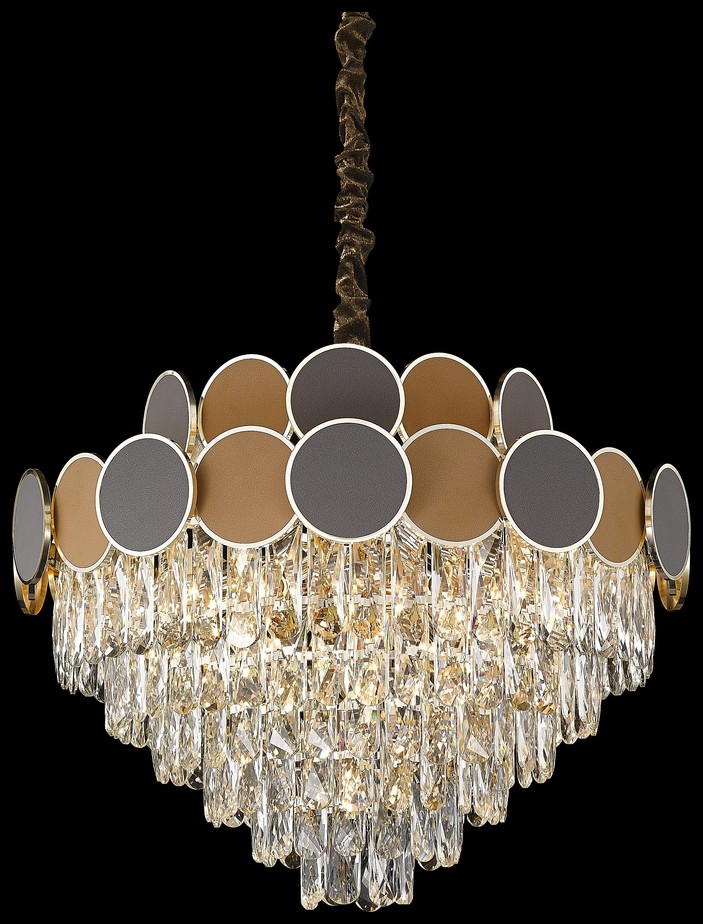Светильник подвесной Wertmark Oriana WE145.13.303, 60*60 см, золото, коричневый, серый