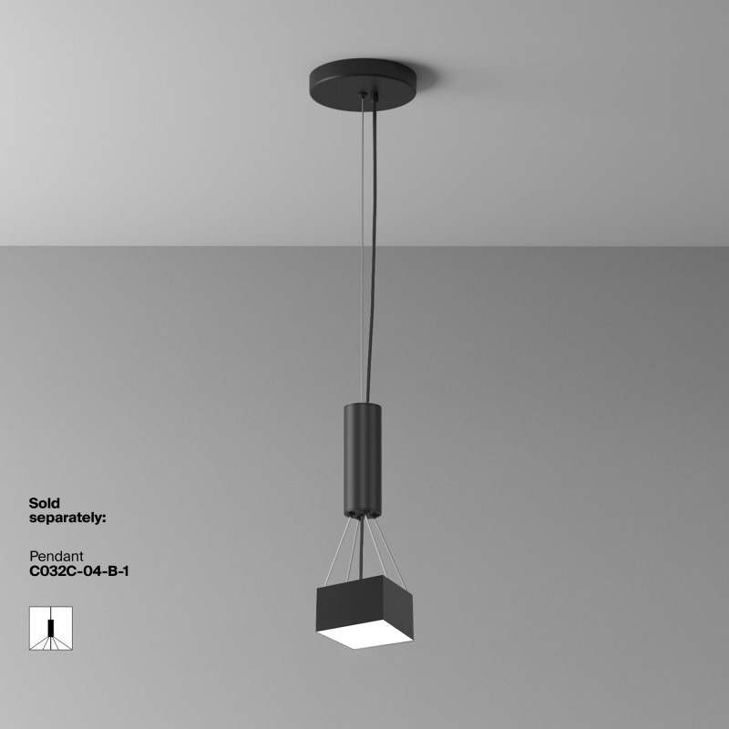 Накладной светильник 12*12*6 см, LED, 12W, 4000К, Maytoni Technical Zon C032CL-12W4K-SQ-B черный
