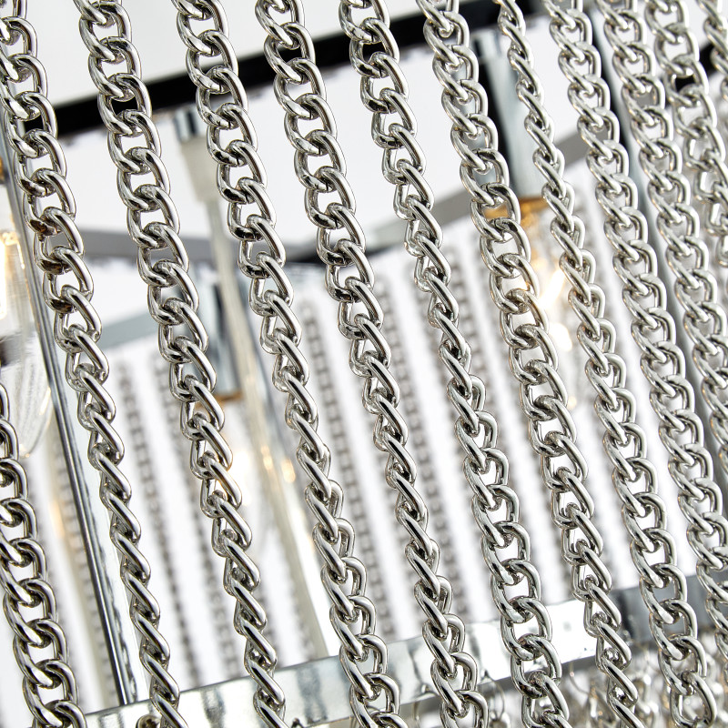 Подвесная люстра Favourite Ignis 2924-9P, D550*H710/1325, хром, подвески из металлических цепочек, декоративные элементы из прозрачного хрусталя