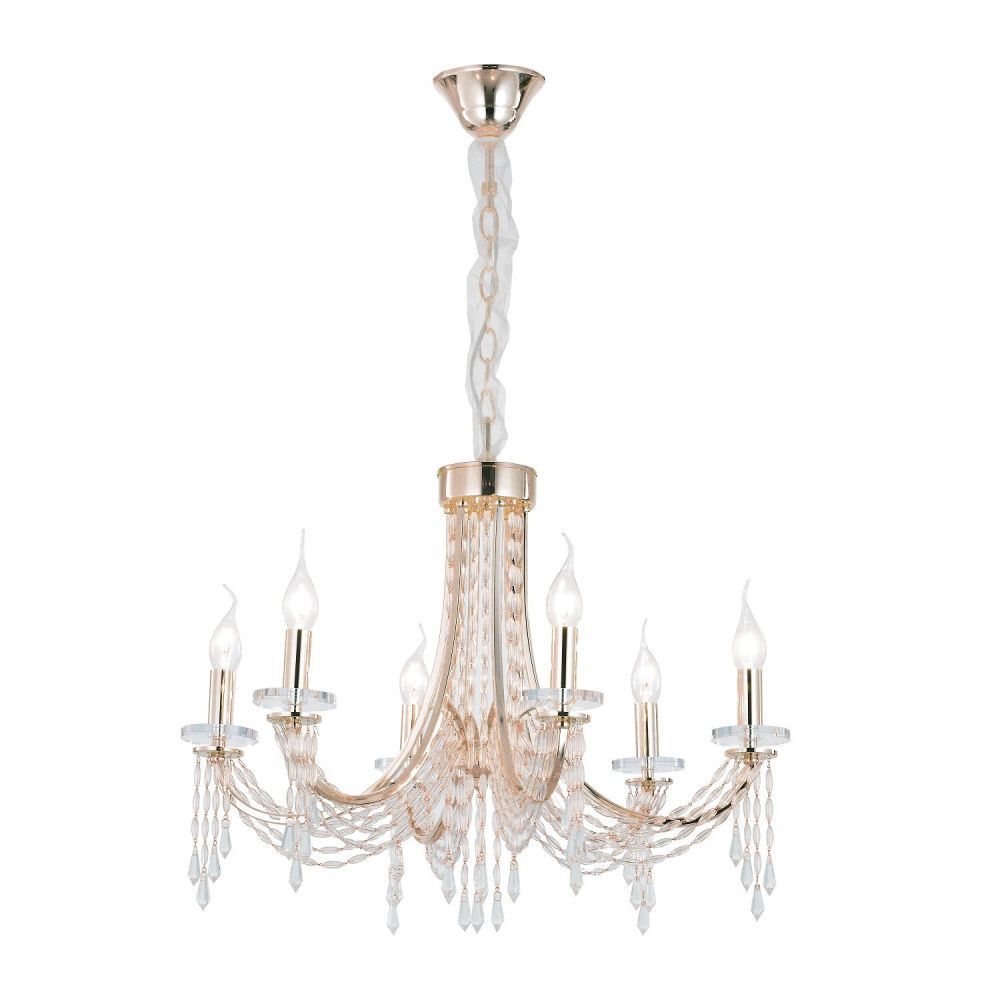 Люстра 62*62*115,4 см, 6*E14 Gerhort G21149/6FGD+CL, Золото;Прозрачный