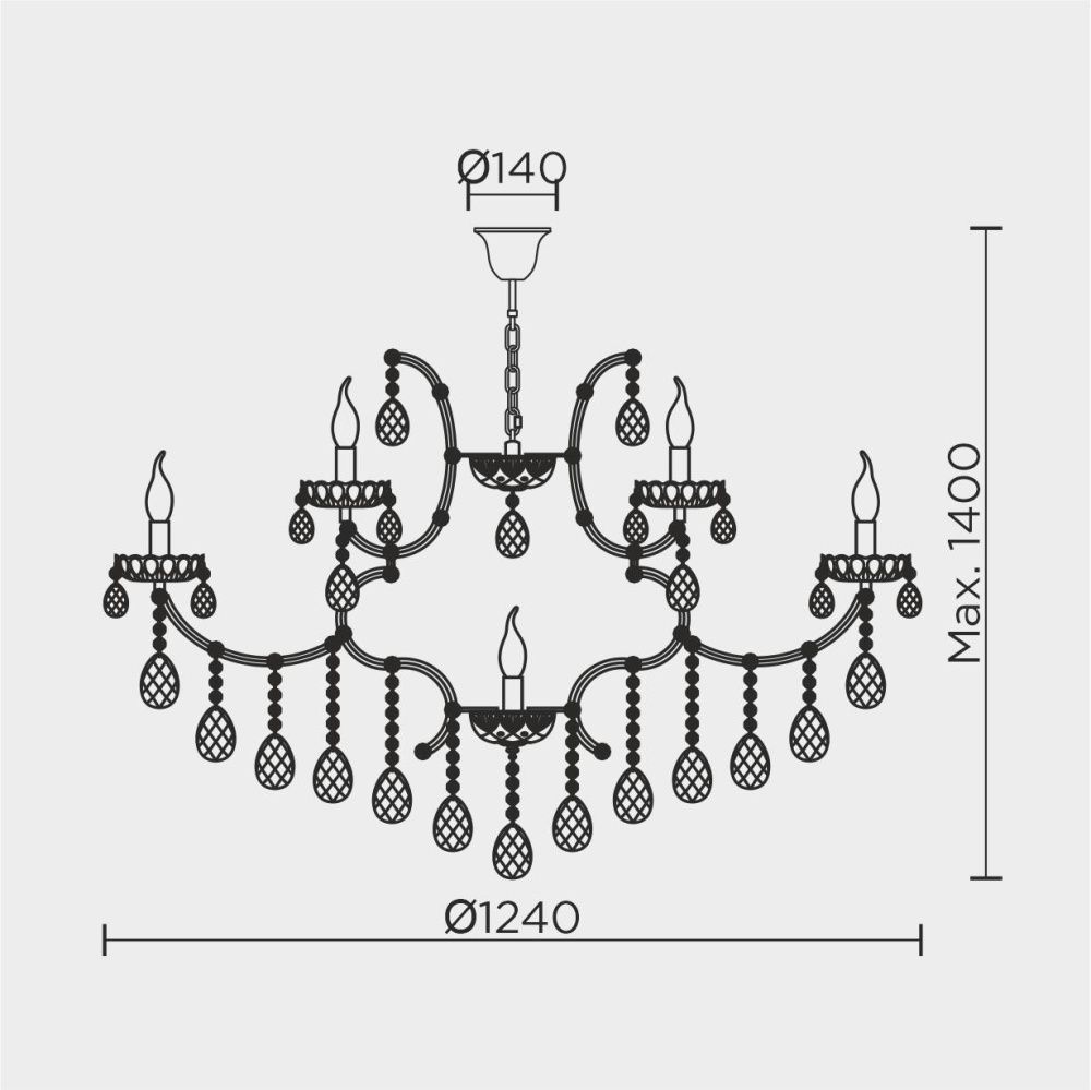 Подвесная люстра 124*124*140 см, Е14 25x40W, Золото MODELUX premium ML.7003.25P