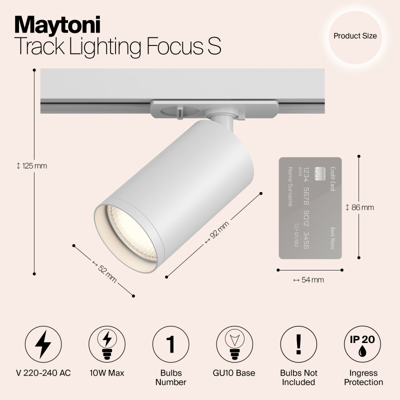 Трековый светильник Maytoni Track lamps TR020-1-GU10-W, белый