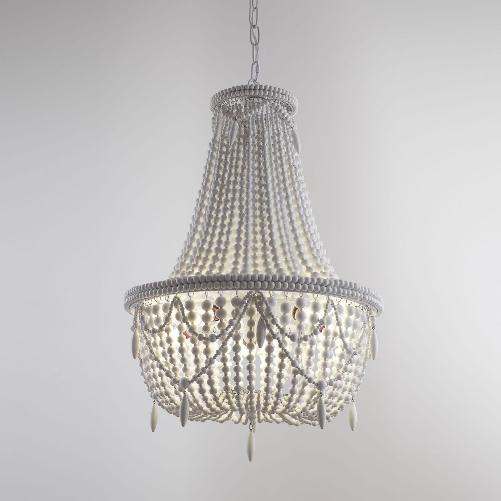 Люстра Anselme White Wood Large Chandelier 50*50*70 см, 5*E14*40W, ImperiumLoft 40.1934-0, Белый