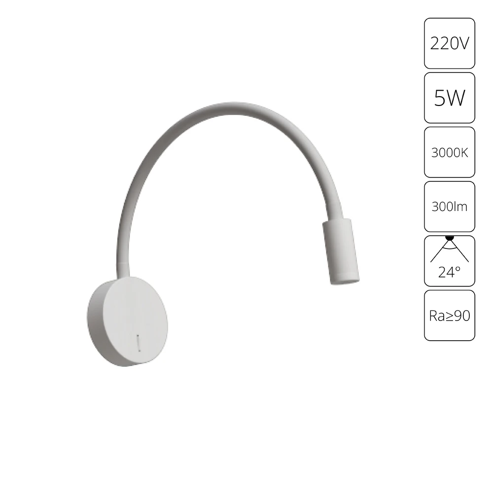 Бра *2,5*9 см, 1*LED*5W, 3000K, Arte Lamp Asta A5879AP-1WH, Белый