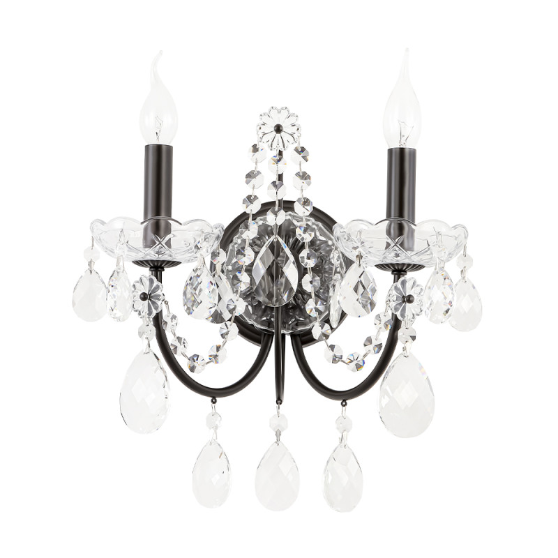 Бра 31 см, Crystal Lux ODELIS AP2 BROWN, коричневый кофейный