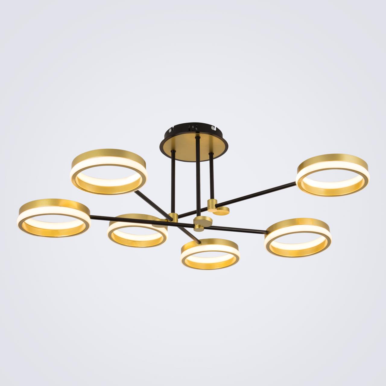 Светильник 85*85*35 см, LED 80W, 3000 / 6000K, Золото LED4U L3102-3