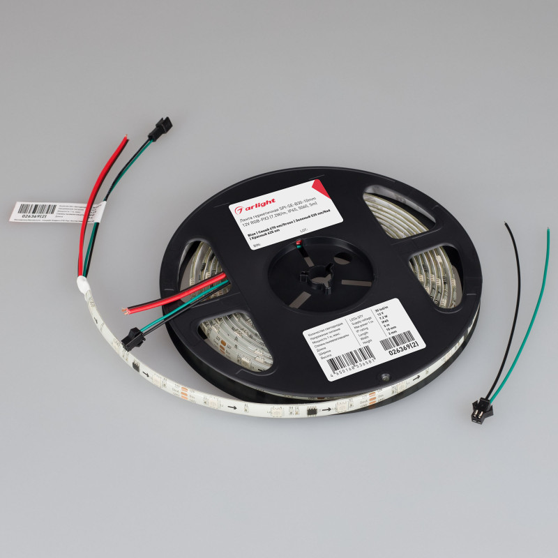 Лента герметичная SPI-SE-B30-10mm 12V RGB-PX3 (7.2W/m, IP65, 5060, 5m) (Arlight, бегущий огонь) 026369(2). Цена указана за 5 метров. Продается кратно 5 метрам.
