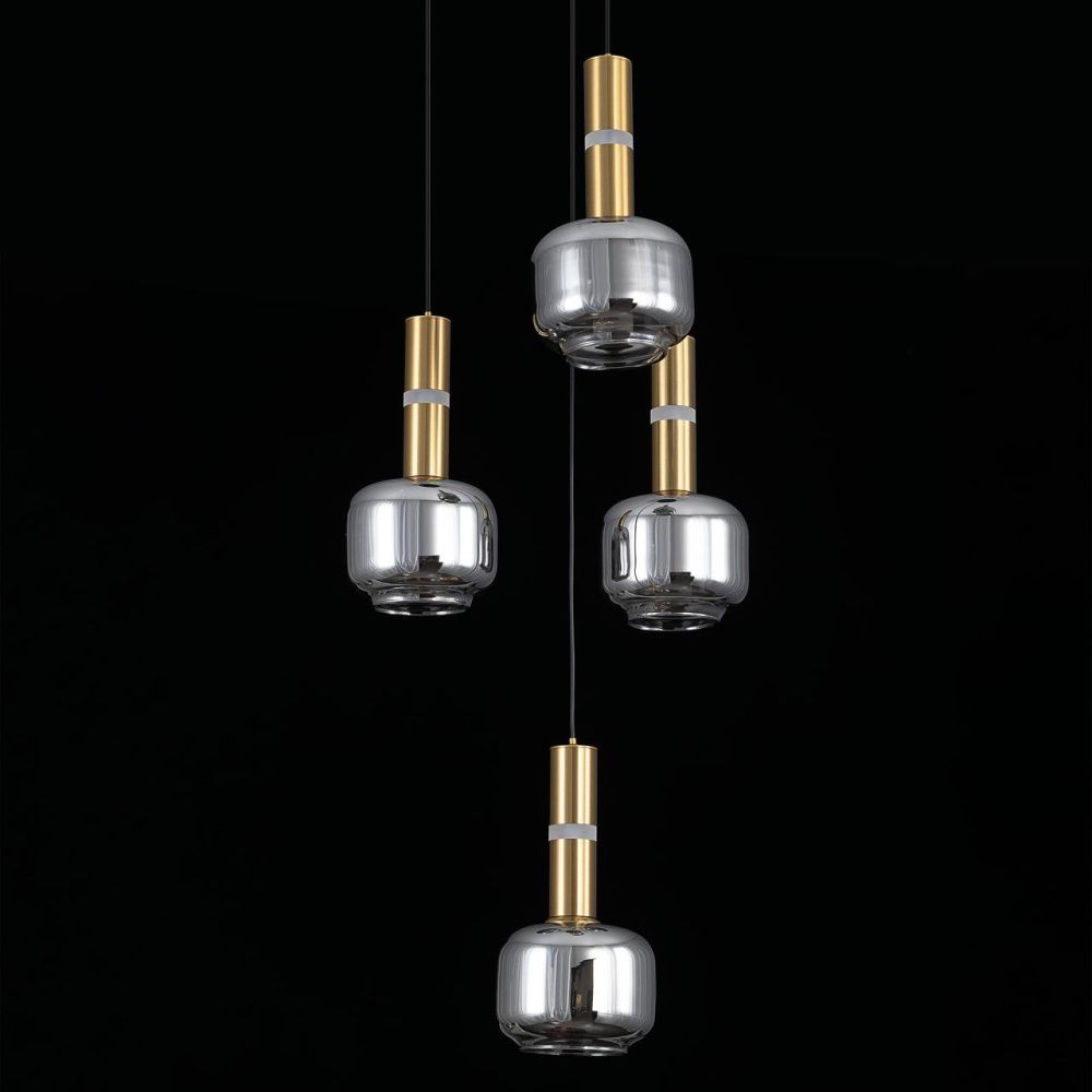 Подвесной светильник *30*30-160 см, 4*G9*15W, Citilux Lass CL249021, Золото\Черный