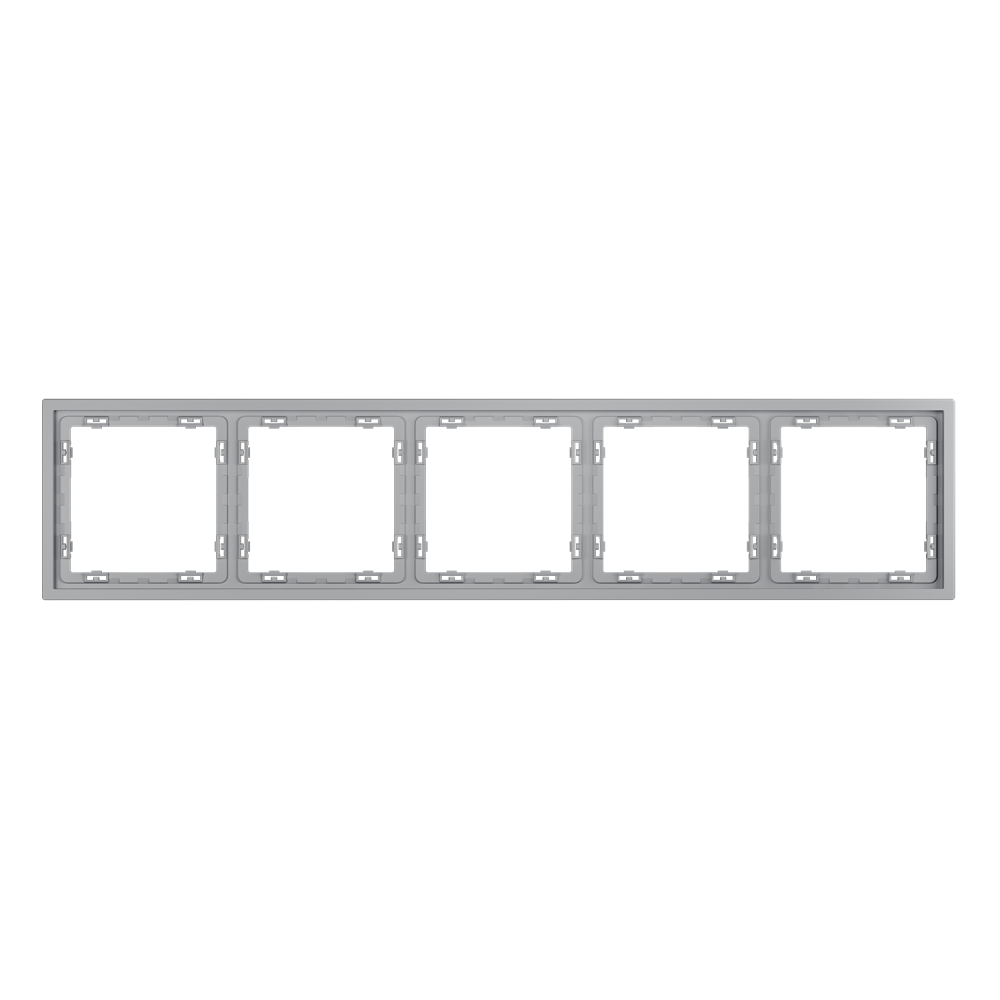 Рамка пластиковая S70 на 5 постов, серый Voltum VLS100516