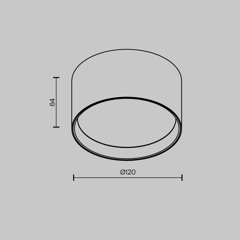 Потолочный светильник 12*6,4 см, LED 12W 3000K Maytoni Technical Ceiling Glare C091CL-12W3K-B черный