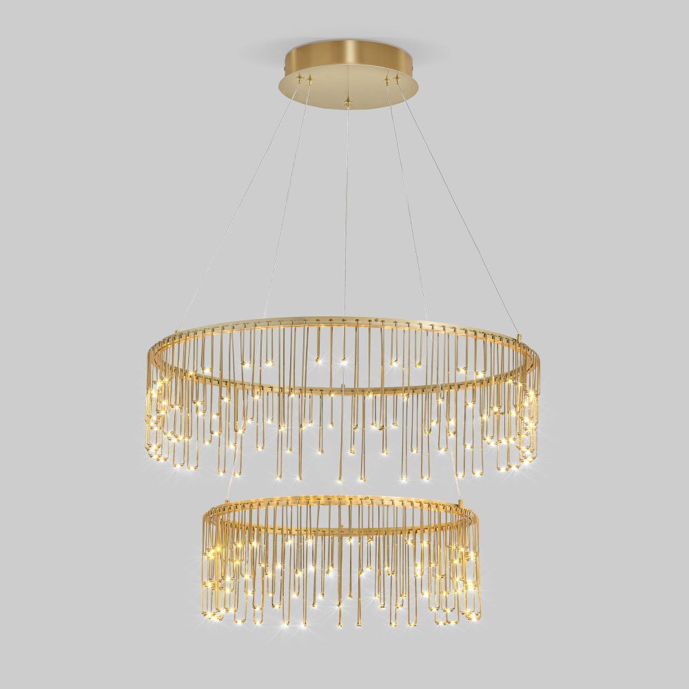 Подвесной светильник 65*65*180 см, LED 74W, 3000K, Bogate's Firefly 454/2, латунь, a067790