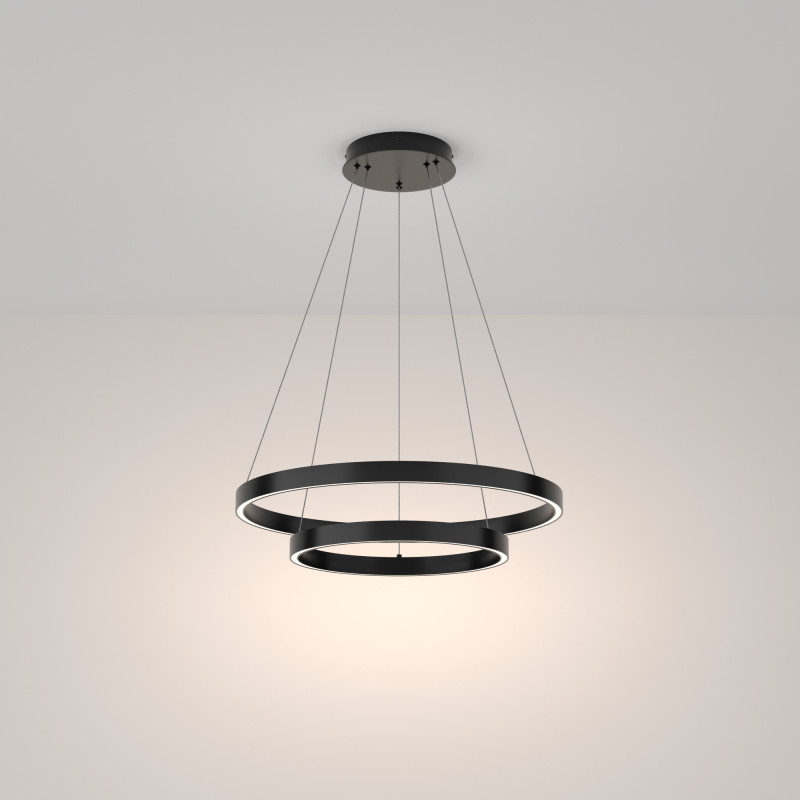Подвесная люстра 60*60*134 см, LED, 57W, 3000К-4000К, Maytoni Rim MOD058PL-L55BK черный