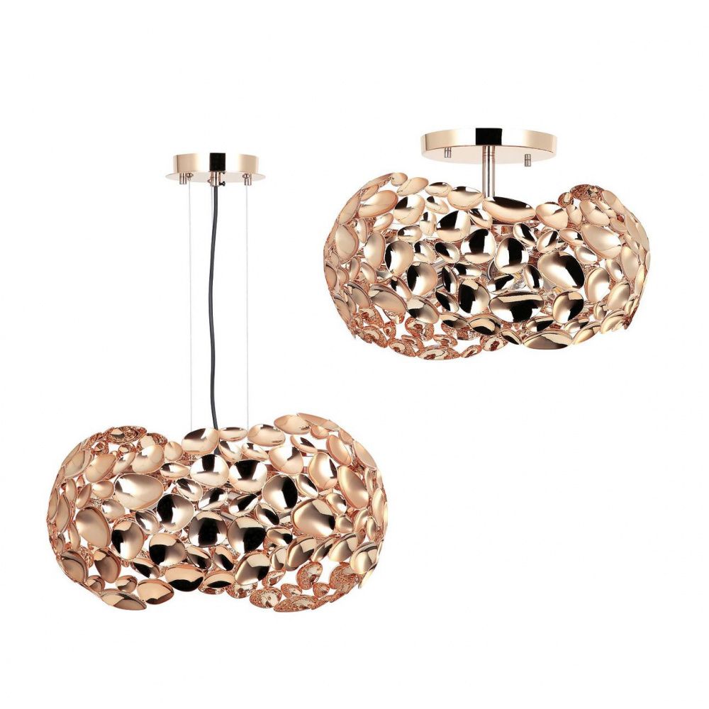 Люстра 2в1 Favourite Gittus 2013-3PC, D470*H250/1450, розовое золото