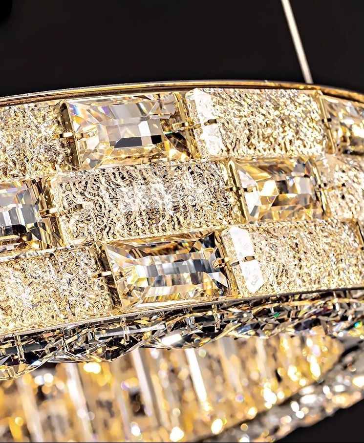 Люстра 8852-600GD, D600 / H100 LED, 90W, 3000/4000/6000K, Alva Donna,