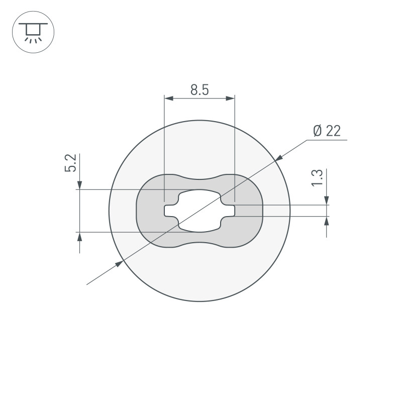 Профиль Arlight 045847 500*2,2*2,2 см. Цена указана за 5 метров. Продается кратно 5 метрам.