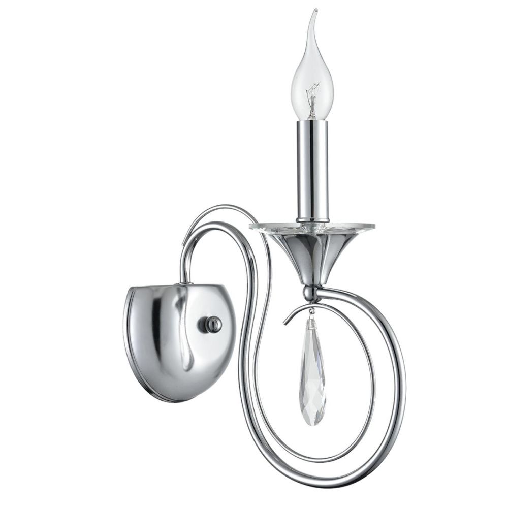Бра 13**-38 см, 1*E14*40W, Lumion LAOKA 8032/1W, хром, прозрачный
