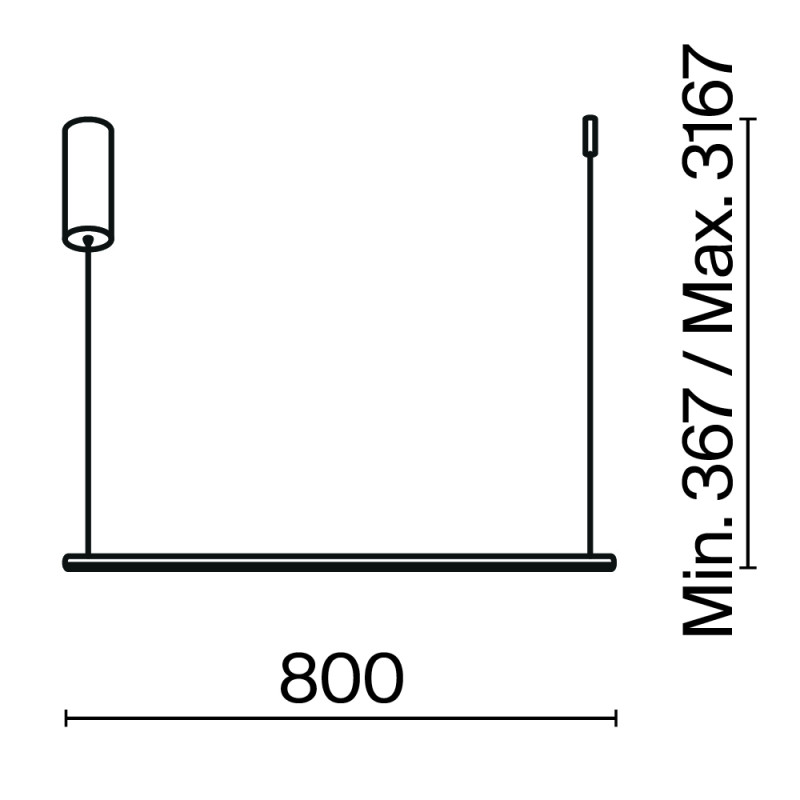 Подвесной светильник 80*1,7*316,7 см, LED, 10W, 4000К, Maytoni Halo MOD246PL-L16BK черный