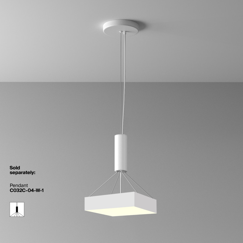 Накладной светильник 30*30*6 см, LED, 36W, 3000К, Maytoni Technical Zon C032CL-36W3K-SQ-W белый