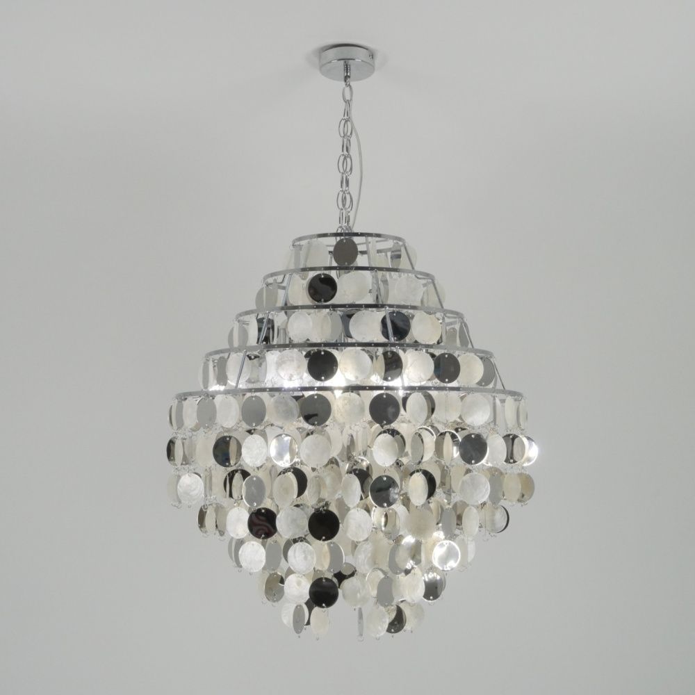 Светильник подвесной SAPFIR SPFD-43439 SHELL ХРОМ/CHROME D600/H1500/5/E27/60W без ламп CEDAR