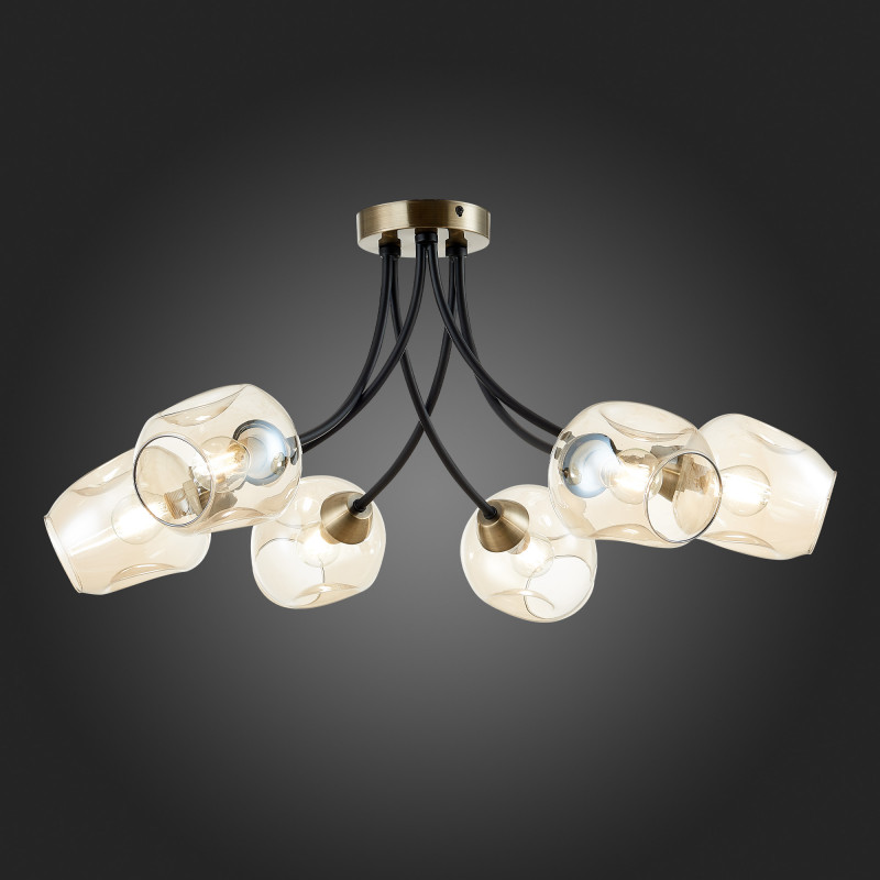 Светильник потолочный 70 см,  EVOLUCE BESANO SLE205302-06 Бронза, Черный