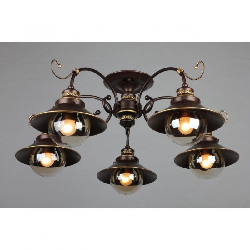 Люстра 75*75*35 см, 5*E27, 60W, Omnilux Omnilux 504 OML-50407-05, коричневый