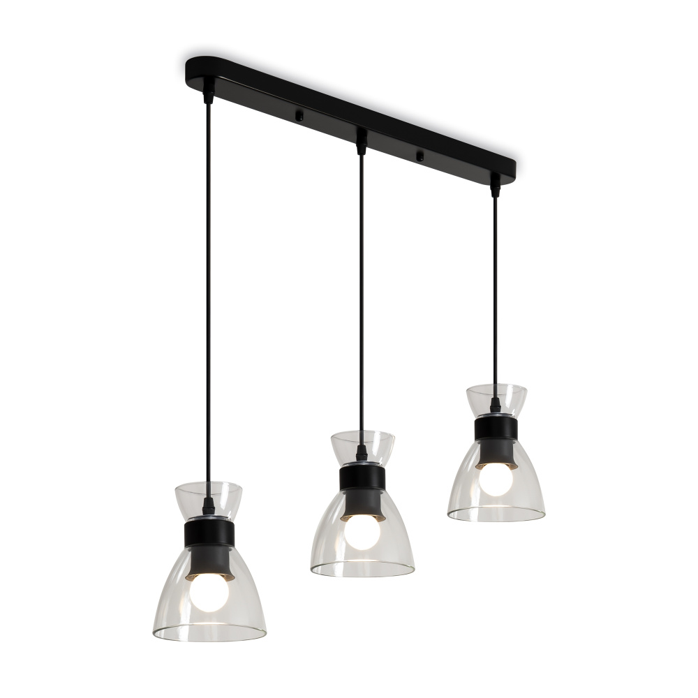 Подвесной светильник 65,5*13,5*20-122 см, 3*E27*40W, Freya  FR5503PL-03B, Черный