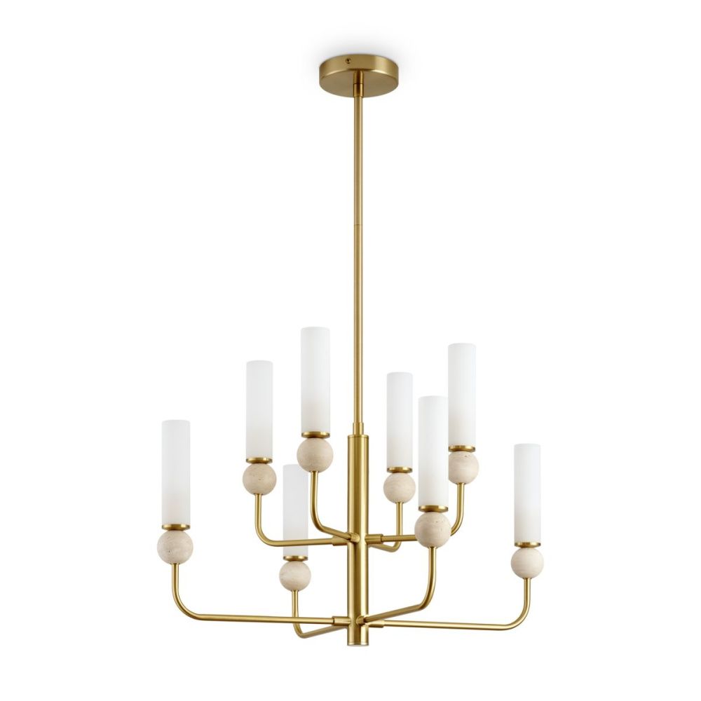 Люстра на штанге 60 см, Freya Sunspot FR5482CL-08BS, латунь