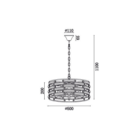 Подвесная люстра  50*110 см, 5*E14 хром Vele Luce Brianna VL3083P05