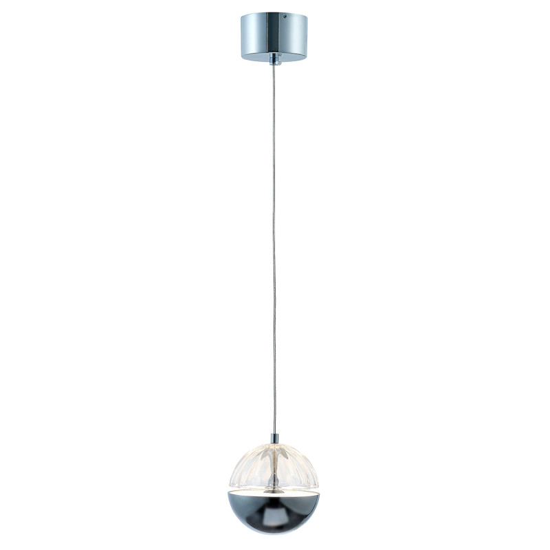 Подвесной светильник 12*180 см, 5W, Favourite Ballonger 4327-1P хром, прозрачное стекло