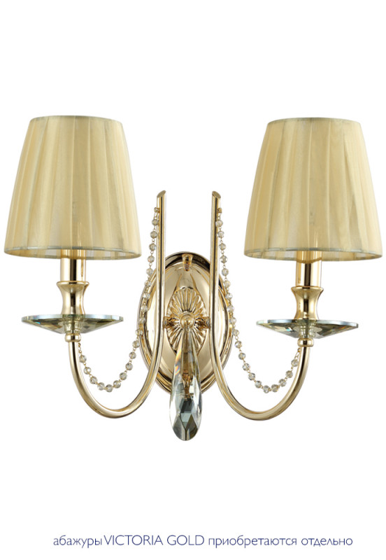Бра 33*20 см, Crystal Lux VICTORIA AP2 GOLD/AMBER золото