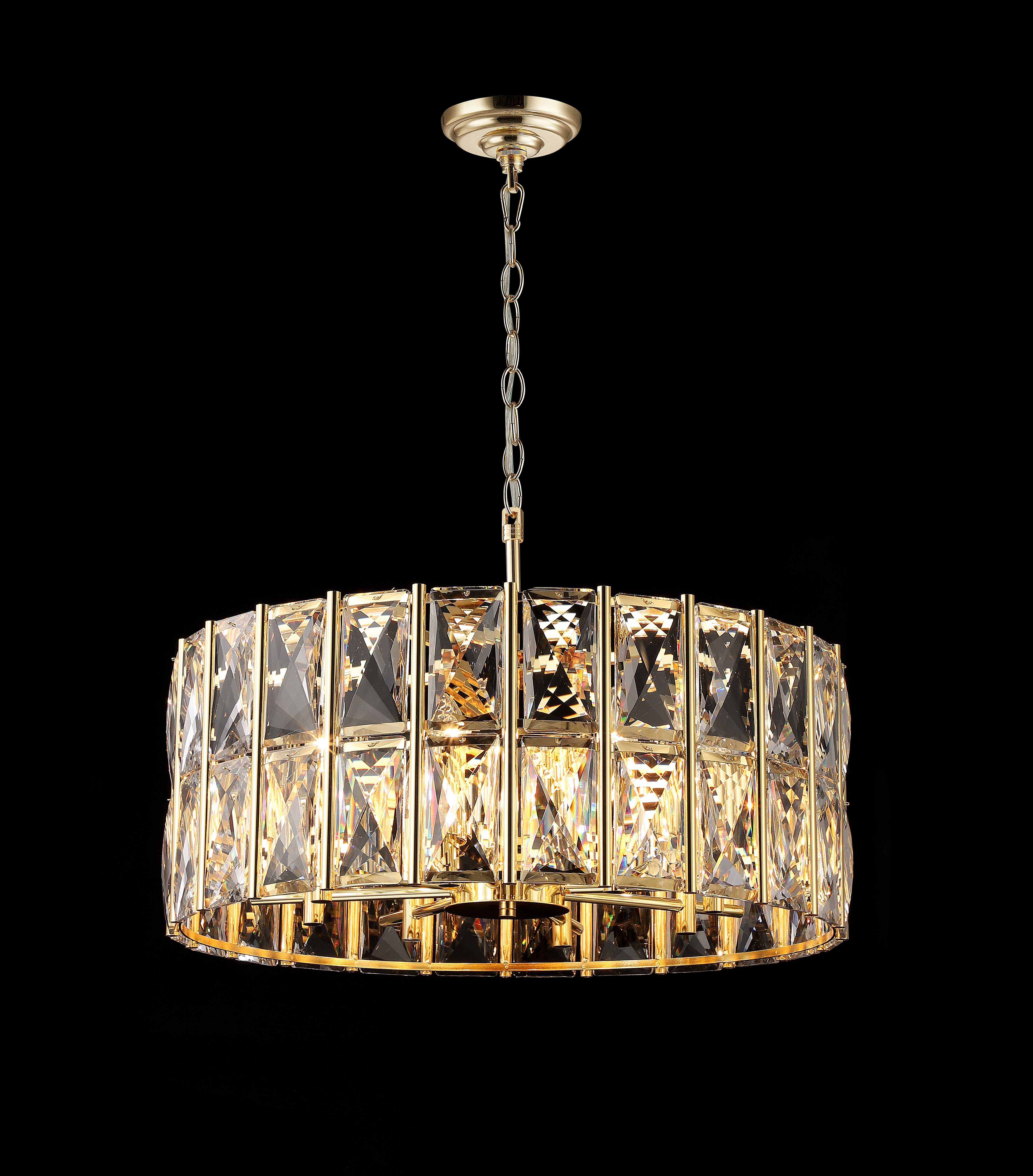 Люстра  600*250-800, 8*E14, 40W NewRgy Cristallo DM30-ф600 H GOLD, H GOLD