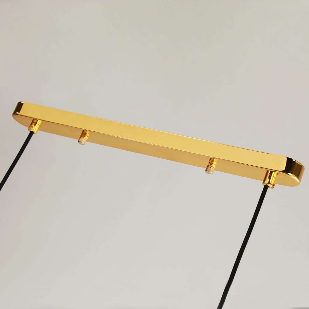 Подвесная люстра F-Promo Collana 4037-4P, L800*W120*H280/1280, каркас изогнутой формы цвета золота, плафоны из белого стекла