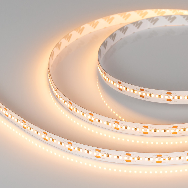 Лента MICROLED-M300-10mm 24V Warm3000 (21.6 W/m, IP20, 2216, 5m) (Arlight, Открытый) 023590(2). Цена указана за 5 метров. Продается кратно 5 метрам.