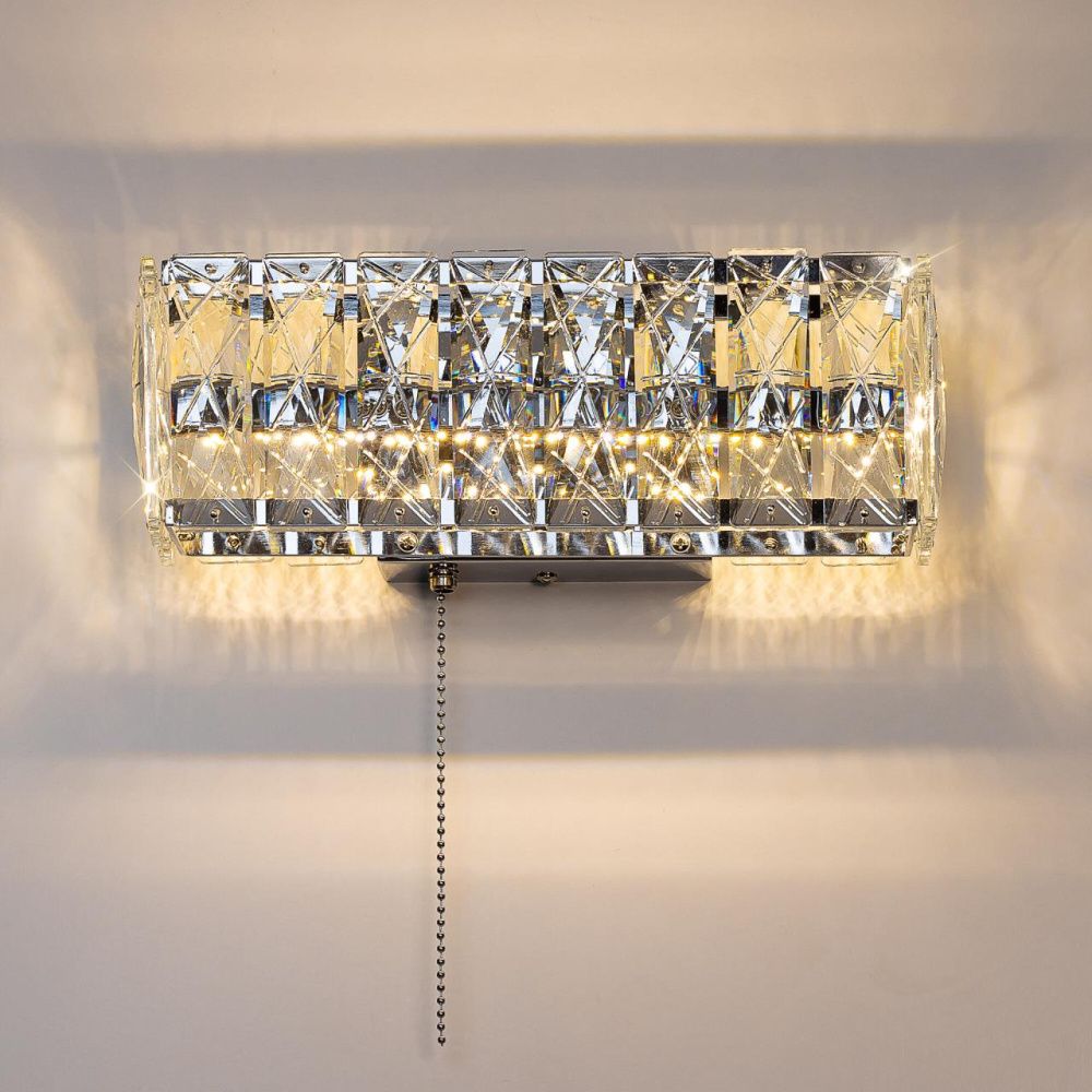 Настенный светильник 30 см, 6W, 3000K, Citilux Palant CL325312, хром